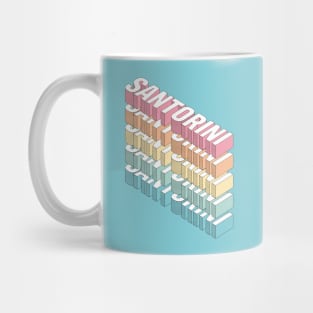 Santorini 3D typgraphy rainbow Mug